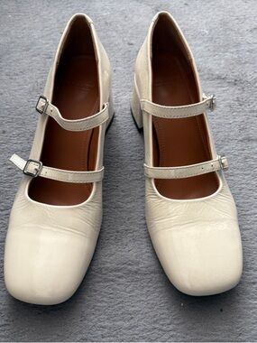 Vagabond Cream Double-Strap Mary Jane Heels